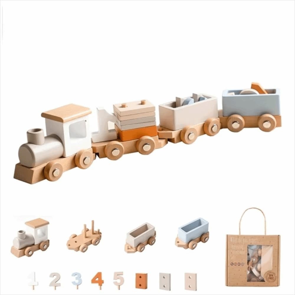 Brinquedo De Carrinho , Blocos De Trem Prático , Números , Brinquedos Educativos Para Bebês