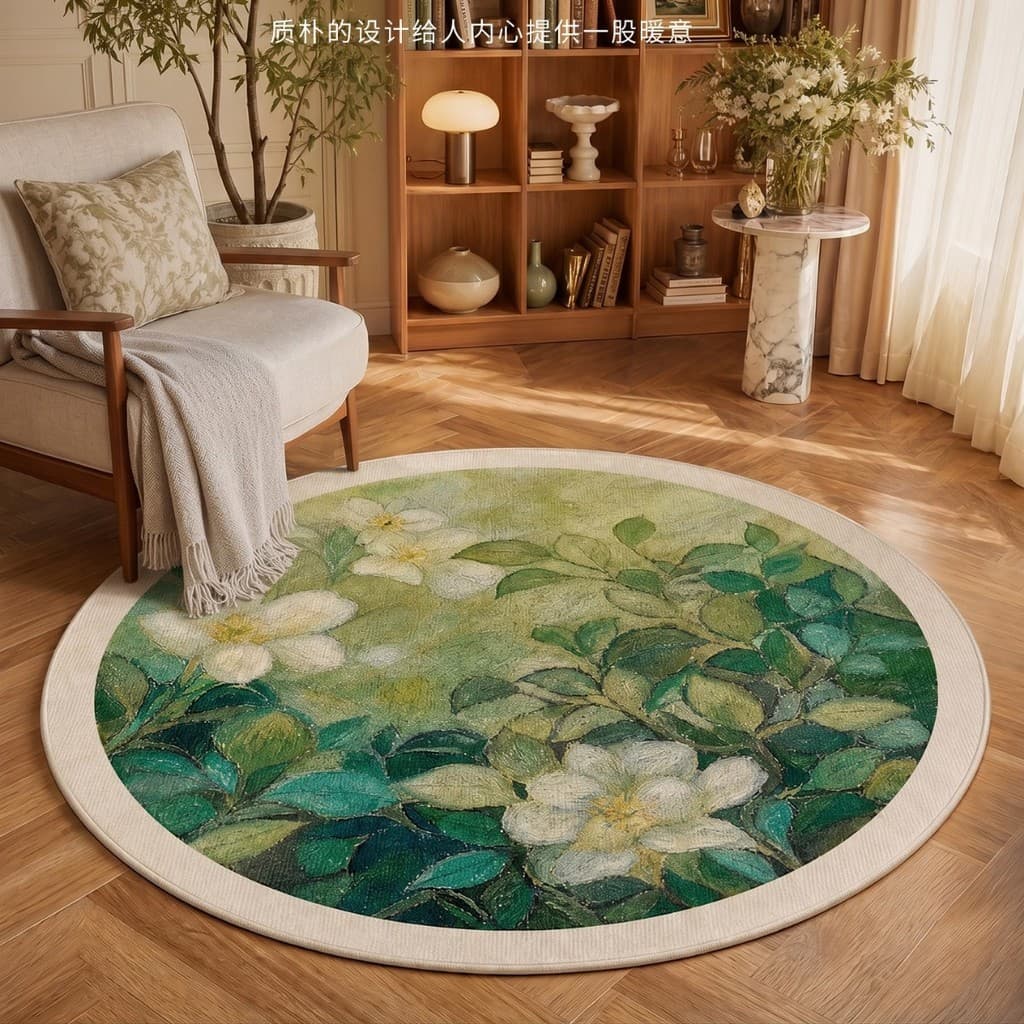 [Novo produto] estilo chinês tapete redondo sala de estar sofá mesa de centro resistente à sujeira tapete antiderrapante