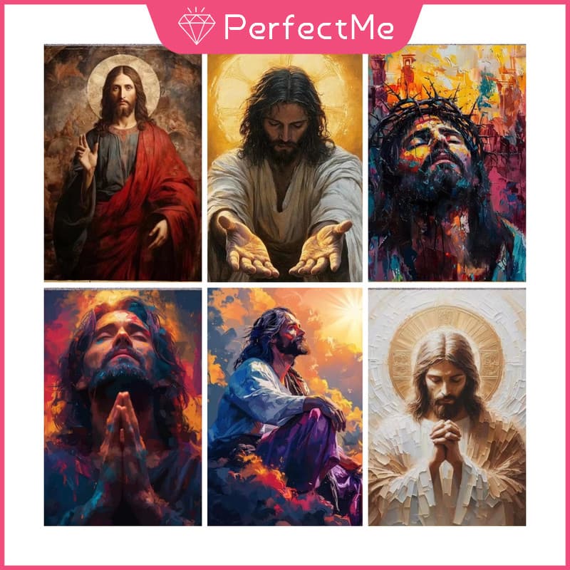 [PM] Jesus Religião 5D DIY Pintura Diamante/A Óleo Digital Ponto Cruz De Cristal Full Round Diamond Mosaic Bordado Kit S