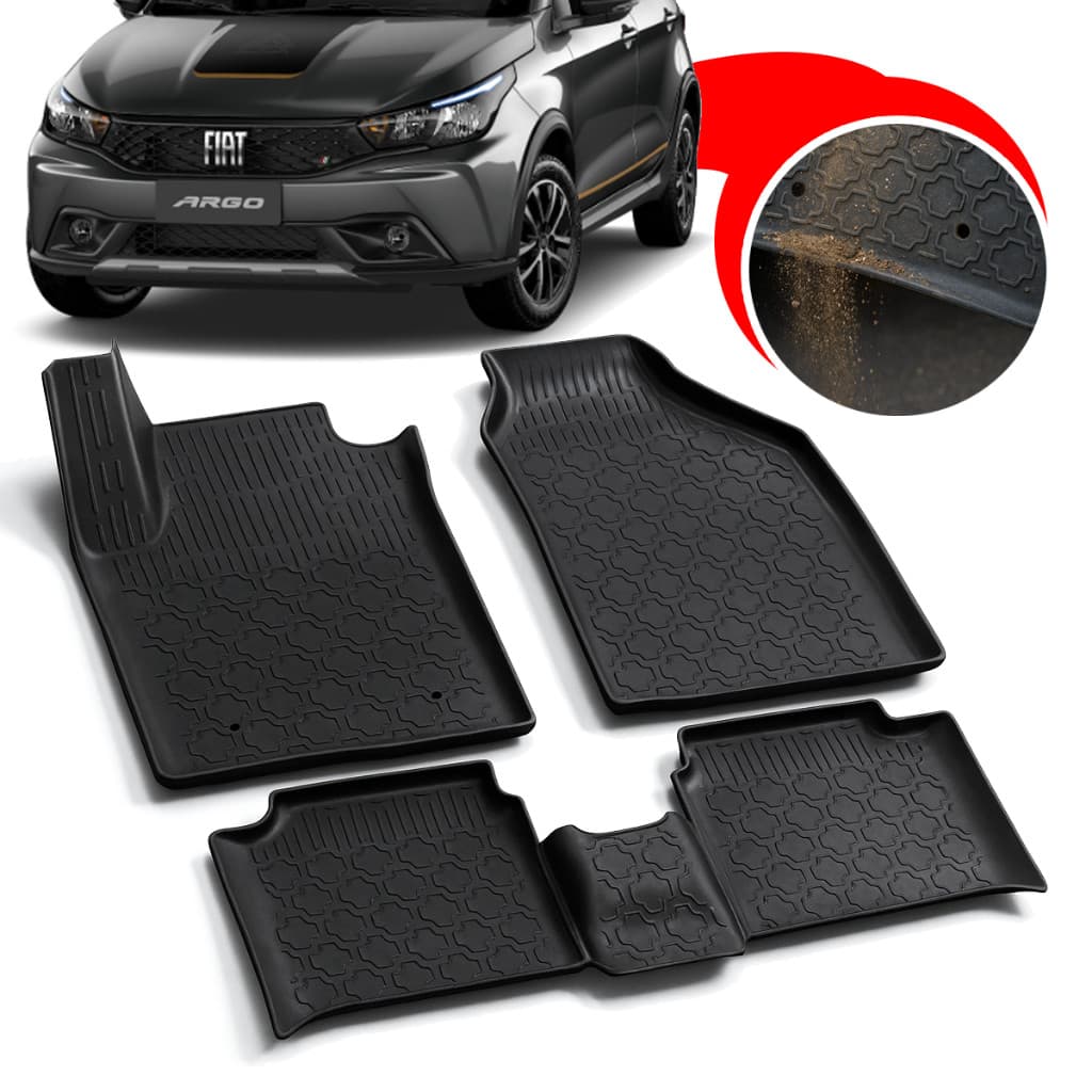Jogo 5 Peças Tapete Automotivo Tipo Bandeja Borda Elevada Argo 2018 2019 2020 2021 2022/...