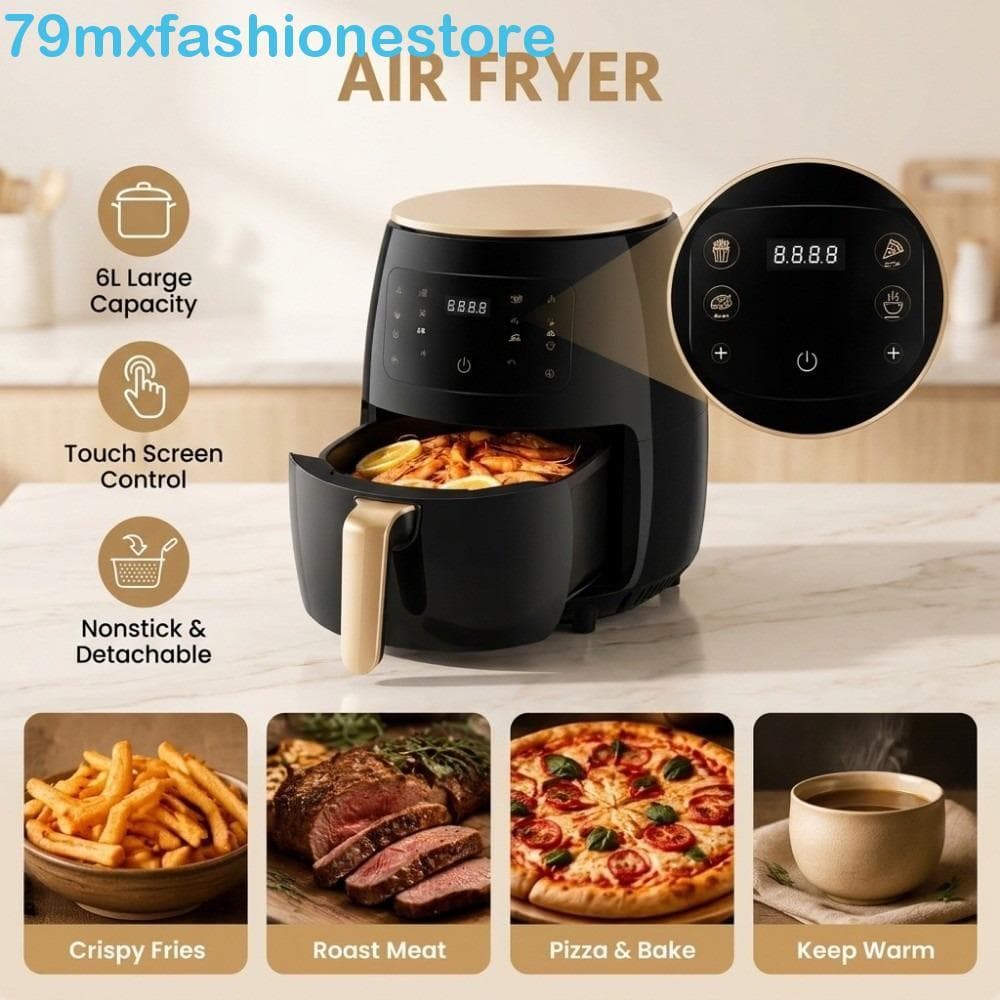 Fritadeira Elétrica MXFASHIONESB , De Ar Multifuncional Com Tela Sensível Ao Toque Digital Cesta Removível