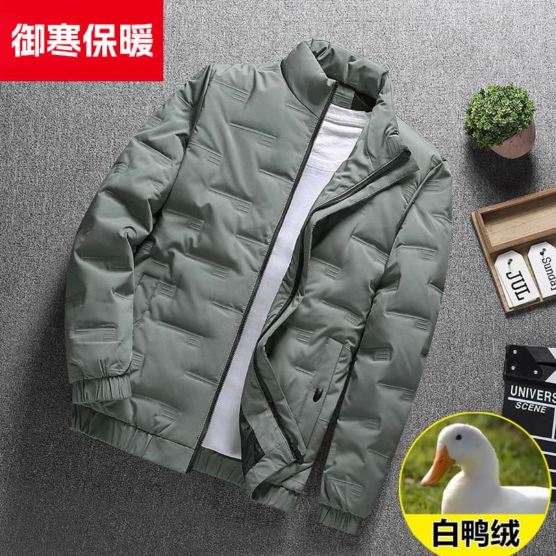 Jaqueta masculina inverno 2025 novo estilo masculino na moda bonito engrossado jaqueta masculina curto leve gola jaqueta