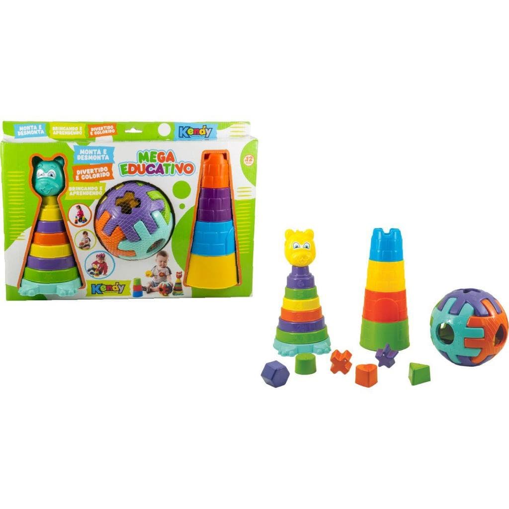 Brinquedo Educativo Mega Kit Educativo C 09 Peças Kendy Brinquedos