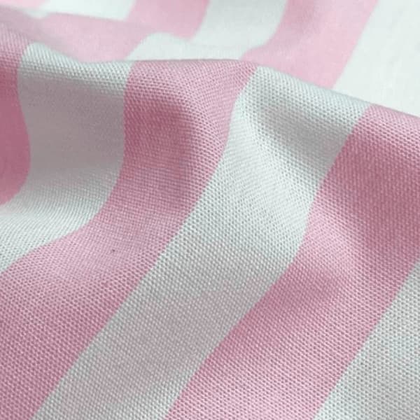Tecido Tricoline Fio Tinto Listrado GG Rosa Bebê Pano Decoração Artesanato Costura Patchwork Mesa