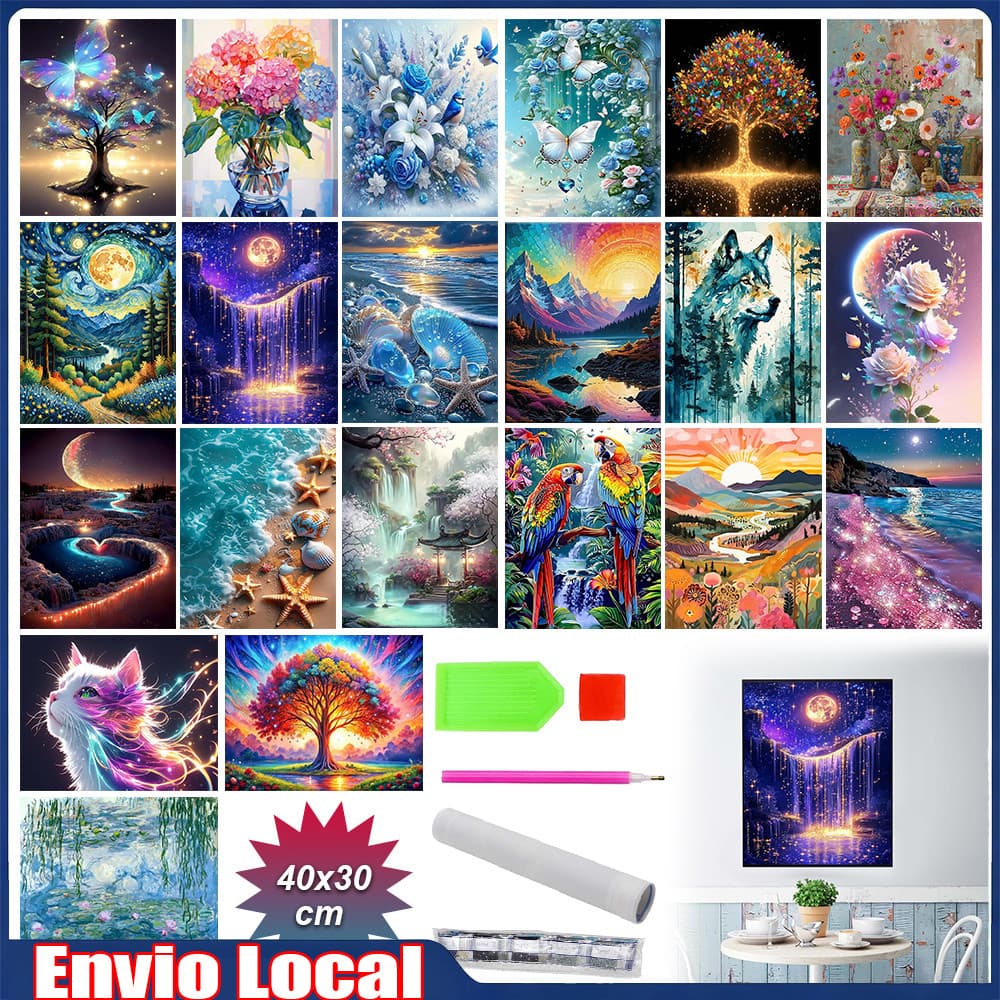 Kit de pintura diamante adulto, pintura diamante 5D, artesanato com pedras preciosas, 30 x 40 cm