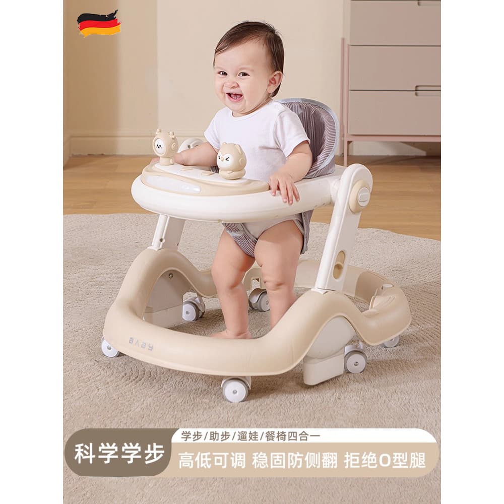 Andador de bebê alemão de 6 a 18 meses, perna Anti-o em formato de bebê, carrinho de um ano, carrinho de caminhada para 