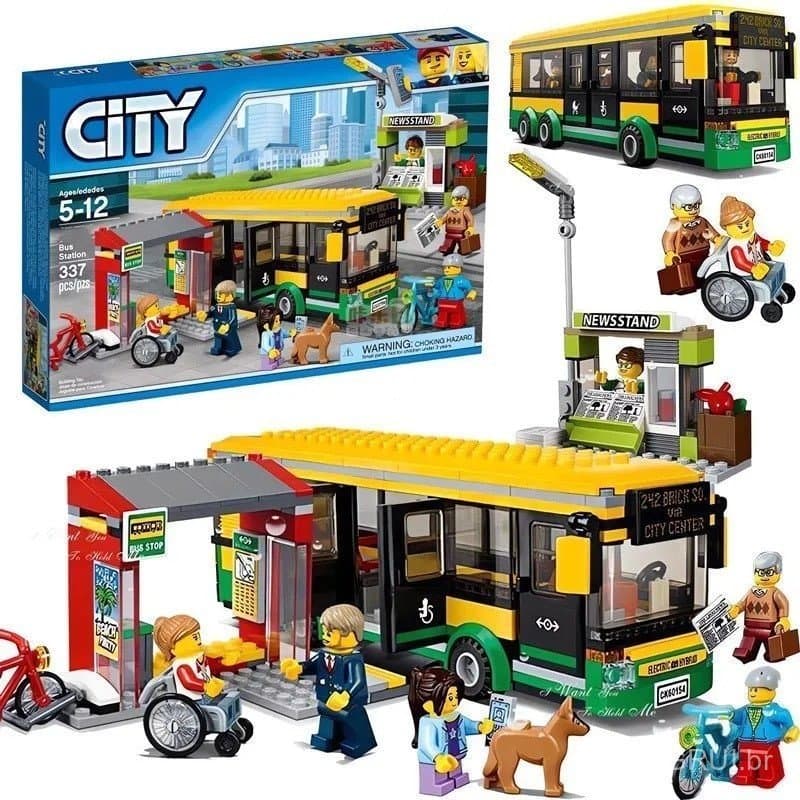 360 peças de blocos de montar Lego, série camping, modelo de caminhão, ônibus e iate, educação científica para crianças 
