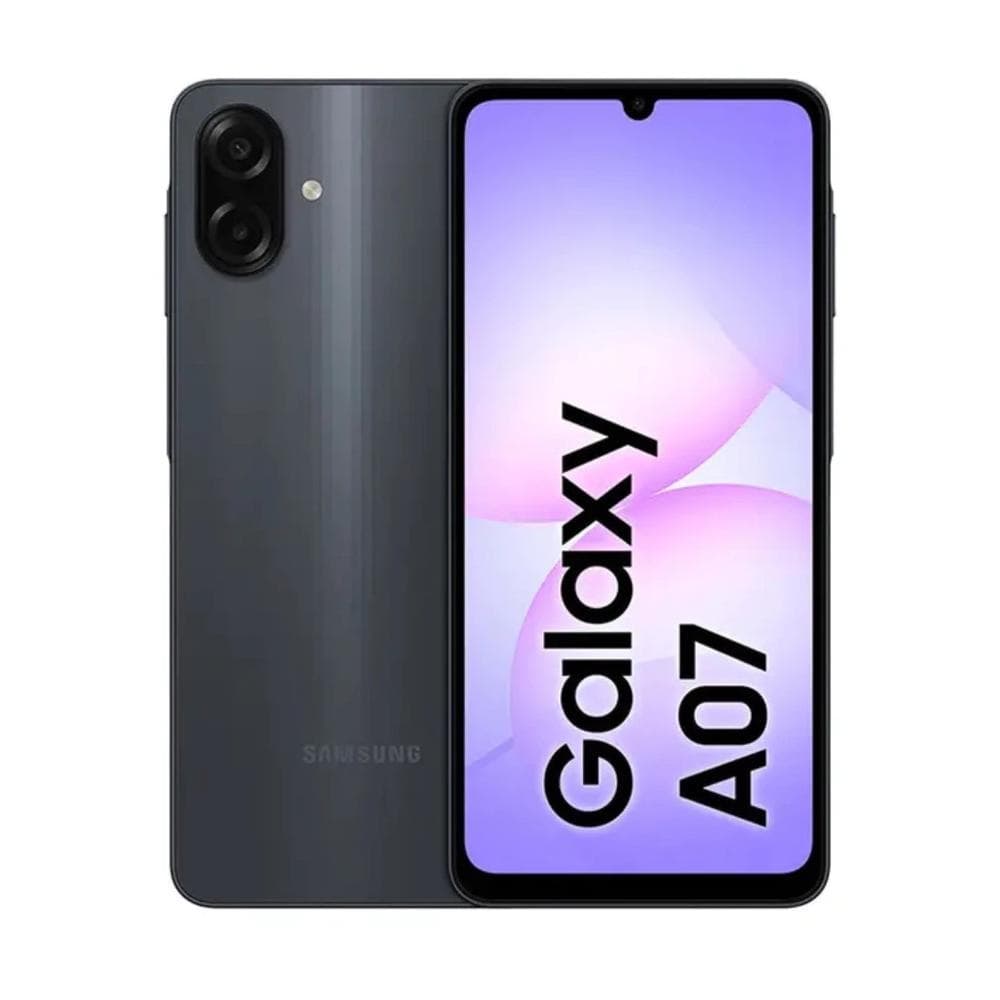 Celular Samsung Galaxy A07 Preto 128GB, 4GB, Câmera 50MP, Tela 6.7", Proteção IP54, Processador 6nm