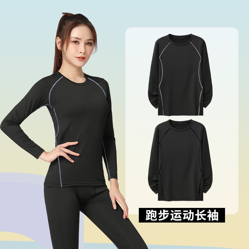 Roupas de fitness de secagem rápida femininas Plus Size manga comprida correndo topo outono fitness collants fino-ajuste