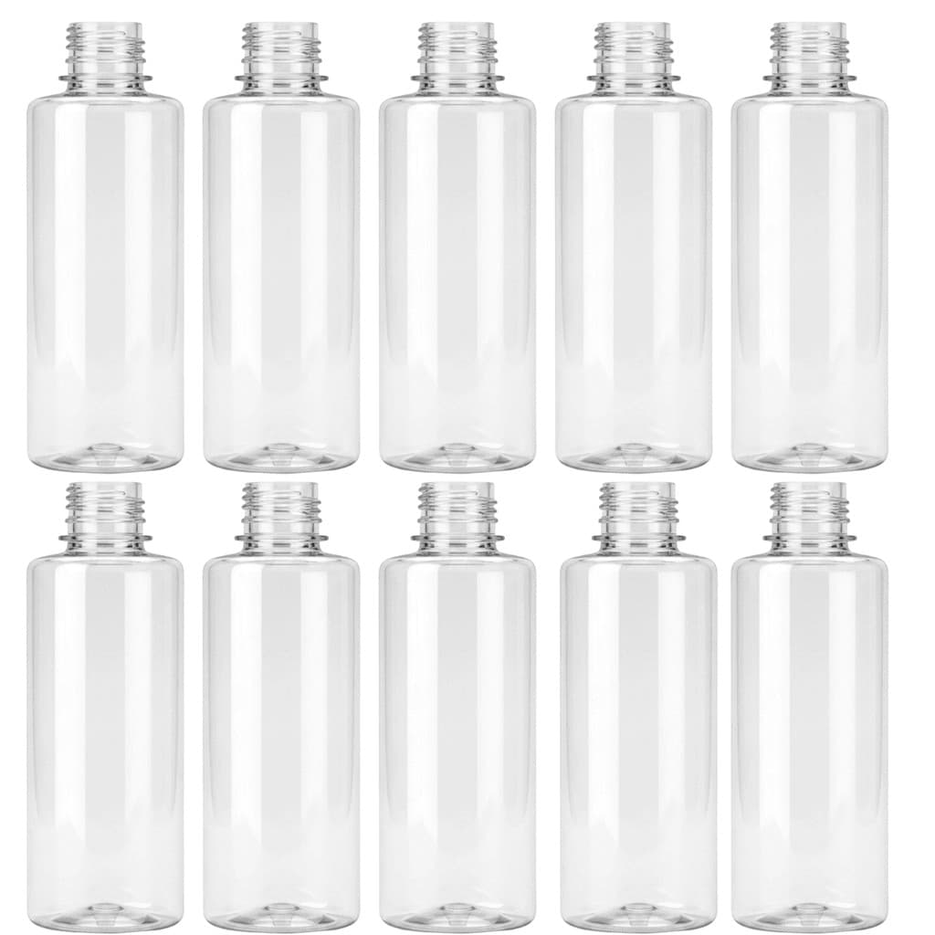 Kit 10 Frascos Cilíndricos 200ml PET Incolor Sem Tampa Plástico p/ Sabonete Líquido Shampoo Hidratante álcool em Gel