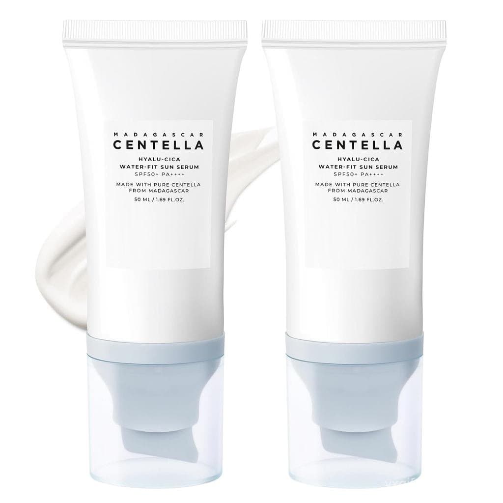 Pacote com 2 Protetores Solares Centella Asiatica SPF50, 50ml, Sérum Protetor Solar Facial, Protetor Solar Diário com Pr
