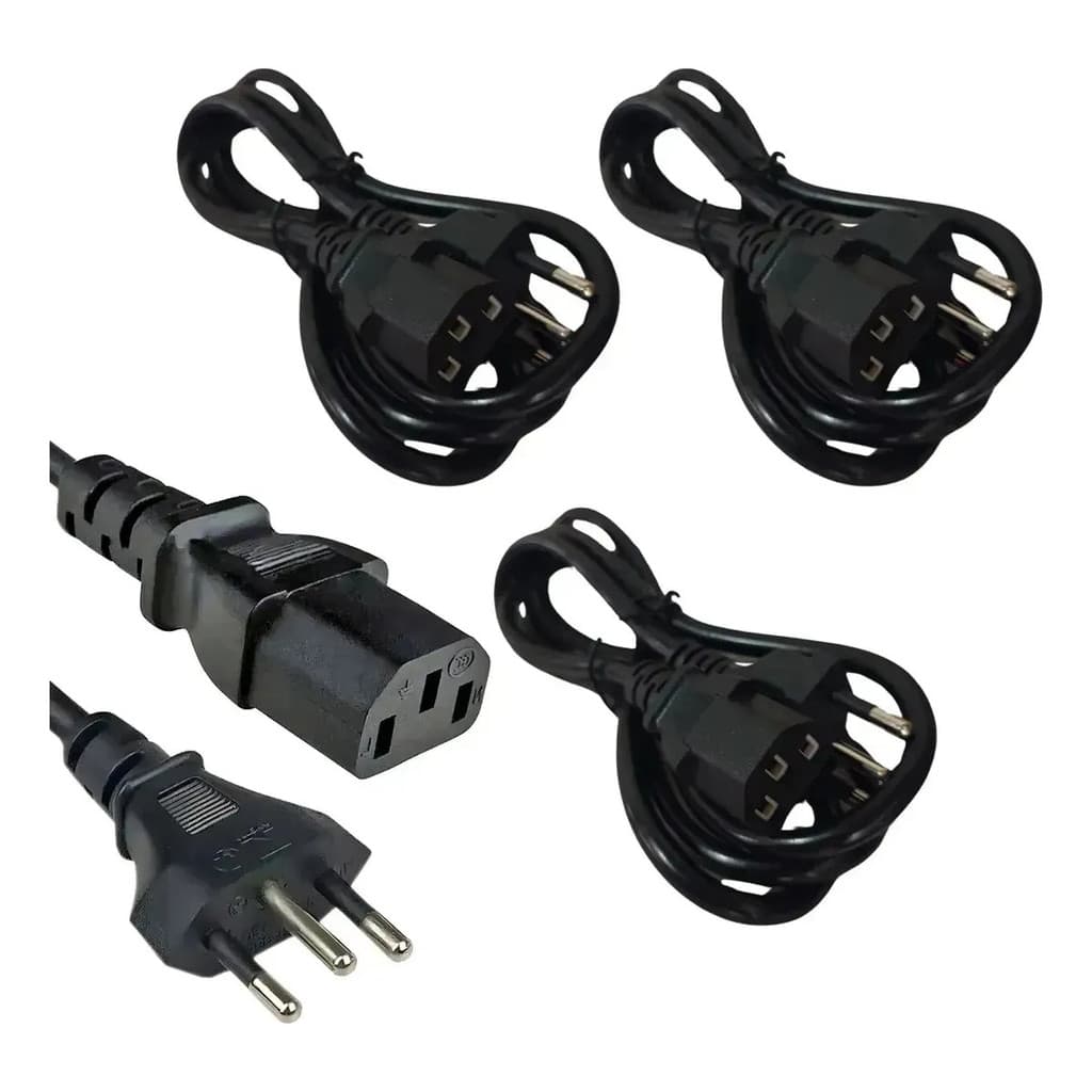 Kit 3 Cabos Força Atx Para Setup Gamer E Monitores