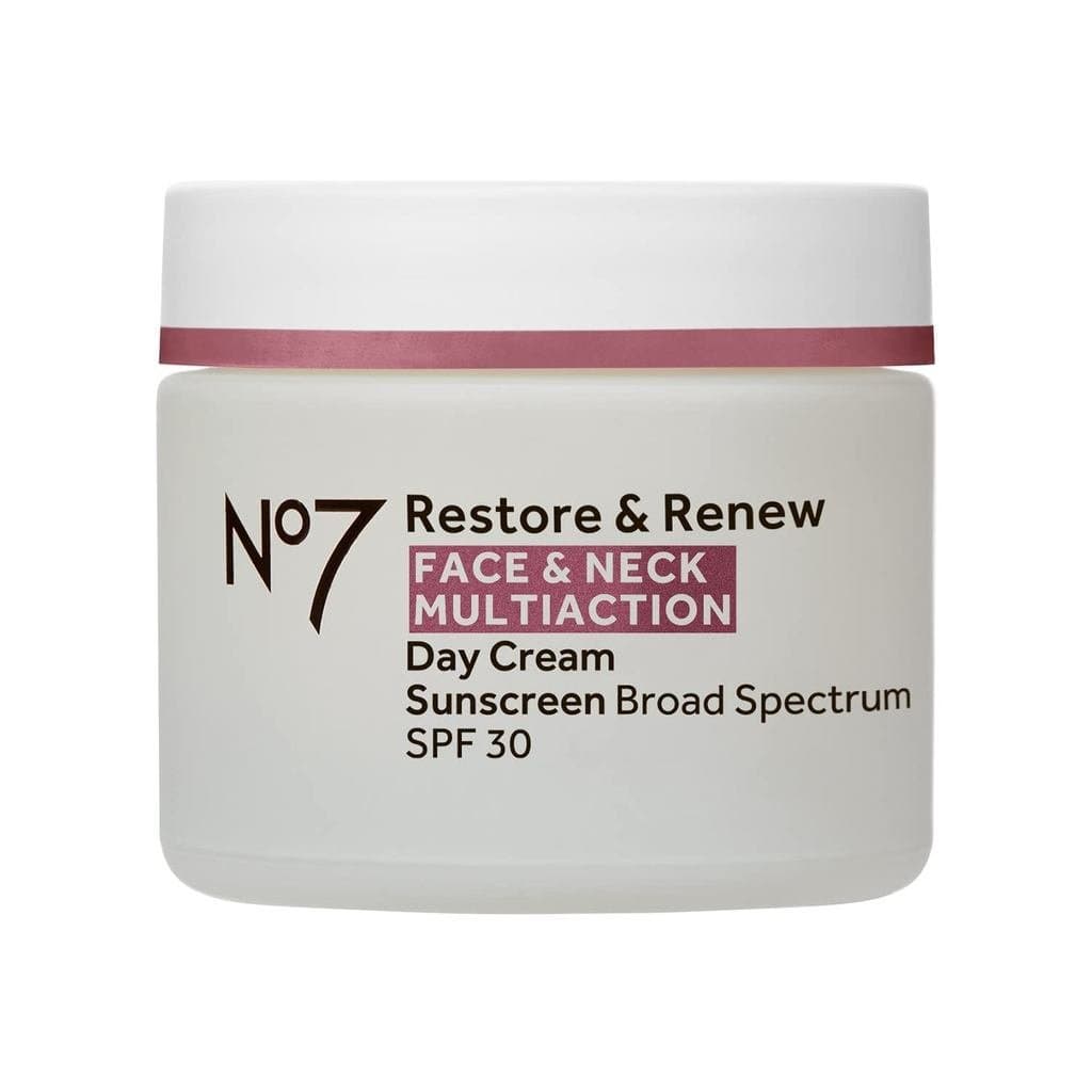 No7 Restore & Renew Creme Multi-Ação para Rosto e Pescoço – Hidratante Facial Anti-Idade com FPS 30 – Ajuda a Firmar e H