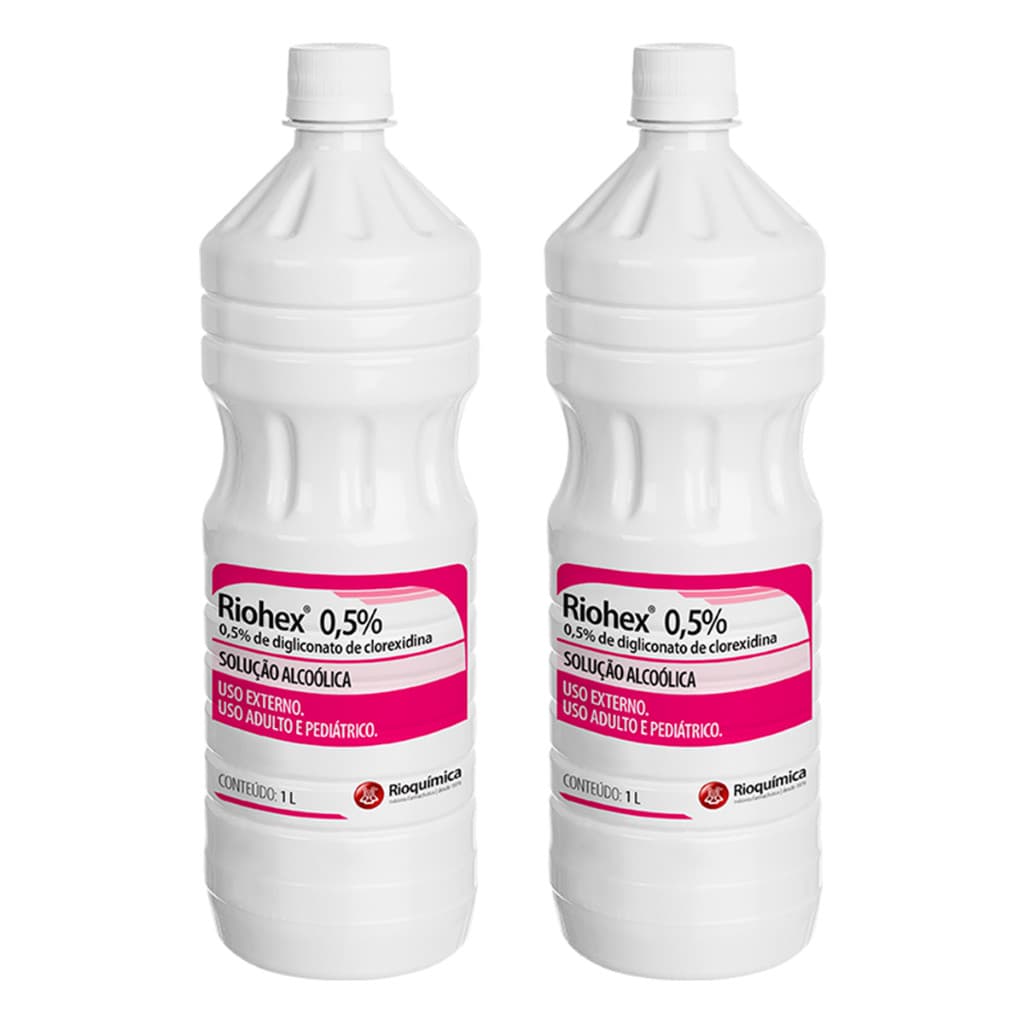 Kit c/2 Riohex 0,5% Solução Alcoólica 1 L