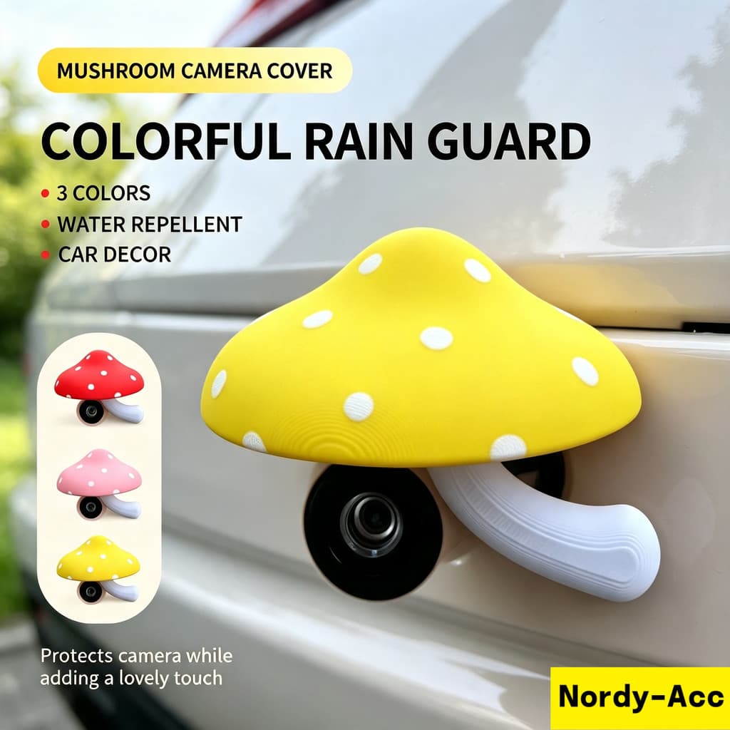 Cogumelo Bonito Câmera De Visão Traseira Do Carro Capa Chuva À Prova Dwaterproof Água Anti Brilho Sun Sombra Universal V