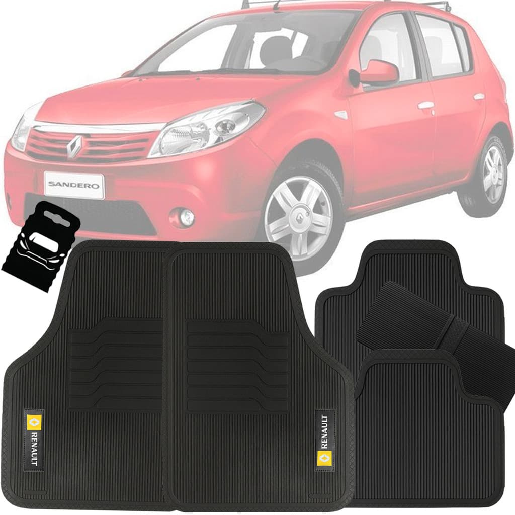 Tapete Automotivo Universal Borracha Sandero 2007 2008 2009 2010 2011 2012 2013 2014