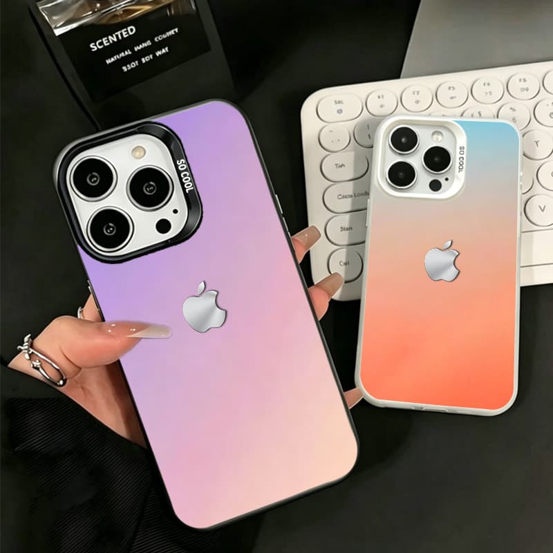 Capinha para iPhone 17/16/15 Pro Max Capa de celular minimalista com efeito degradê e resistente a impactos