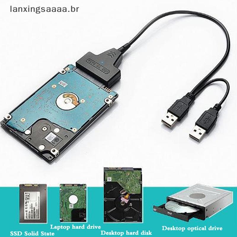 [LAXA] Cabo SATA Para Laptop SSD 2.5 Polegadas Desktop HDD Adaptador USB 2.0 De Disco Rígido Externo Com Porta De Alimen