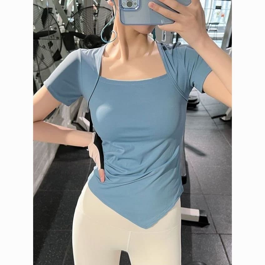 Roupas de Fitness femininas verão novas roupas finas de ioga Tops