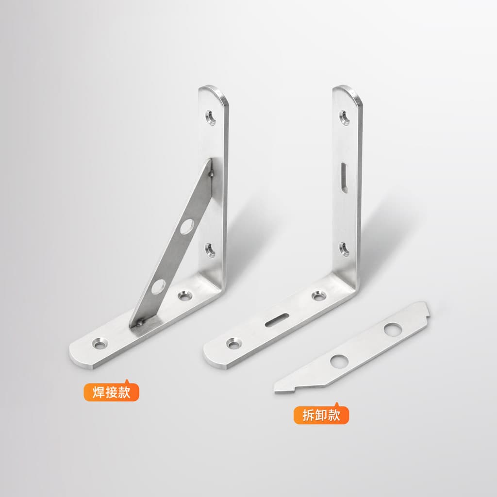 Gancho de aço inoxidável espesso alongado, suporte triangular, suporte laminado, prateleira de parede, divisória, suport