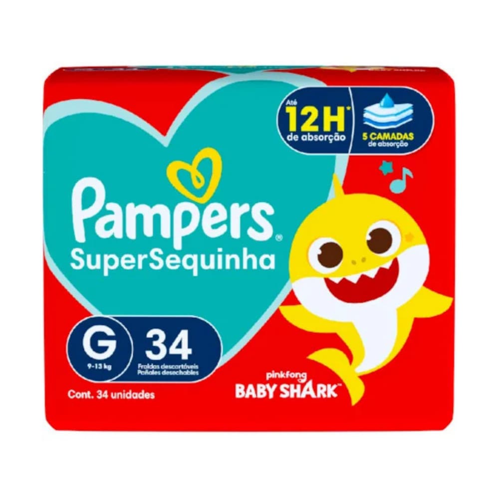 FRALDA SUPERSEC MEGA TAM G 34UN PAMPERS
