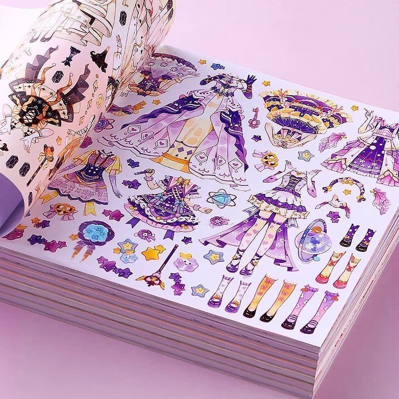 Adesivos Brilhantes para Vestir Meninas, Brinquedos Educativos DIY Feitos à Mão para Crianças, Brinquedos de Princesa pa