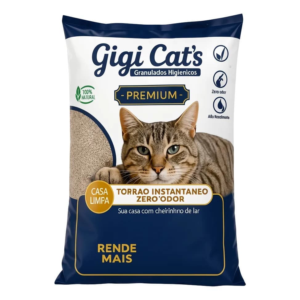 Areia Sanitária Para Gatos Gigi Cats 4kg Controle De Odores
