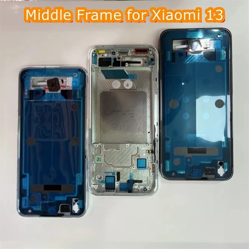 Moldura central para Xiaomi 13, estrutura frontal, carcaça central, aro + botões laterais, moldura LCD para smartphone, 