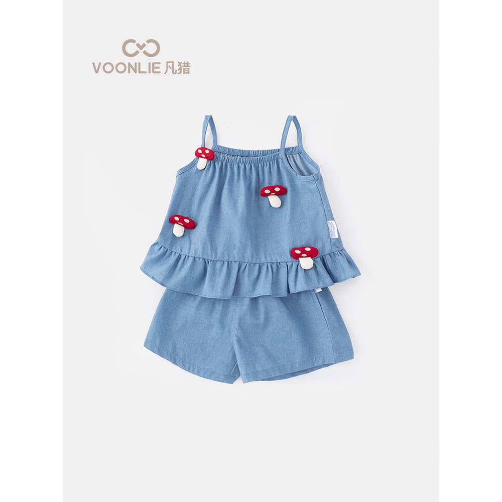 Meninas terno roupas de verão 2026 novo estilo bebê moda menina roupas bebê estilingue terno de duas peças verão