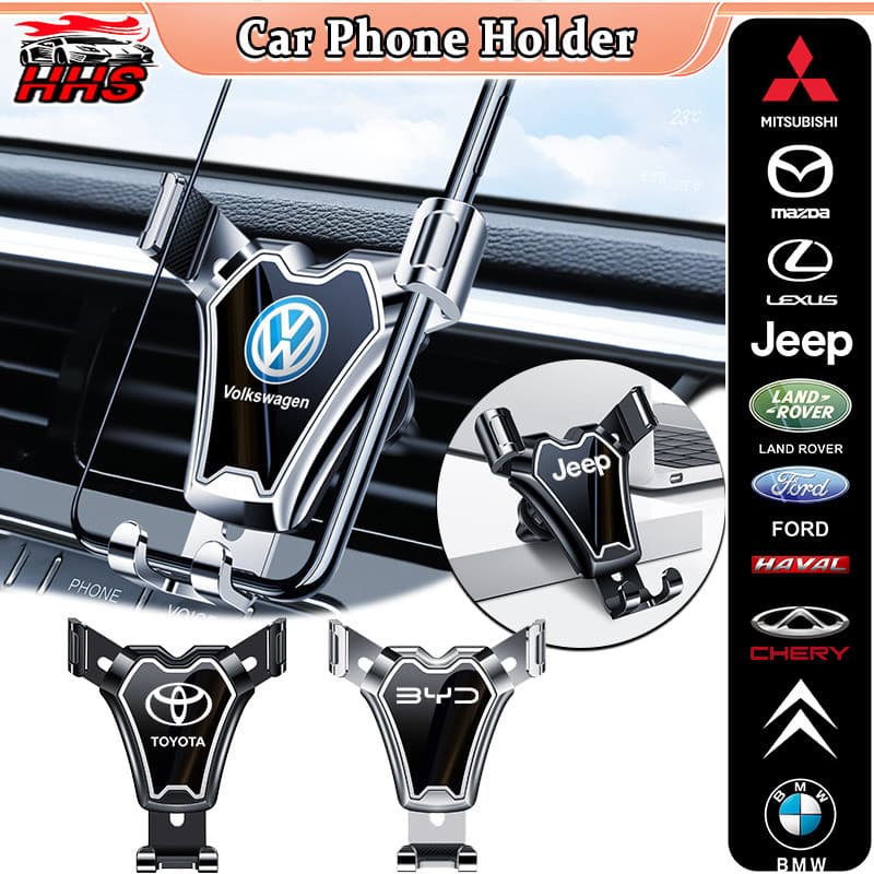【HHS】Suporte Para Telefone Carro À Prova De Choque360 ° Rotação Do Auto Celular Gravidade Montar
