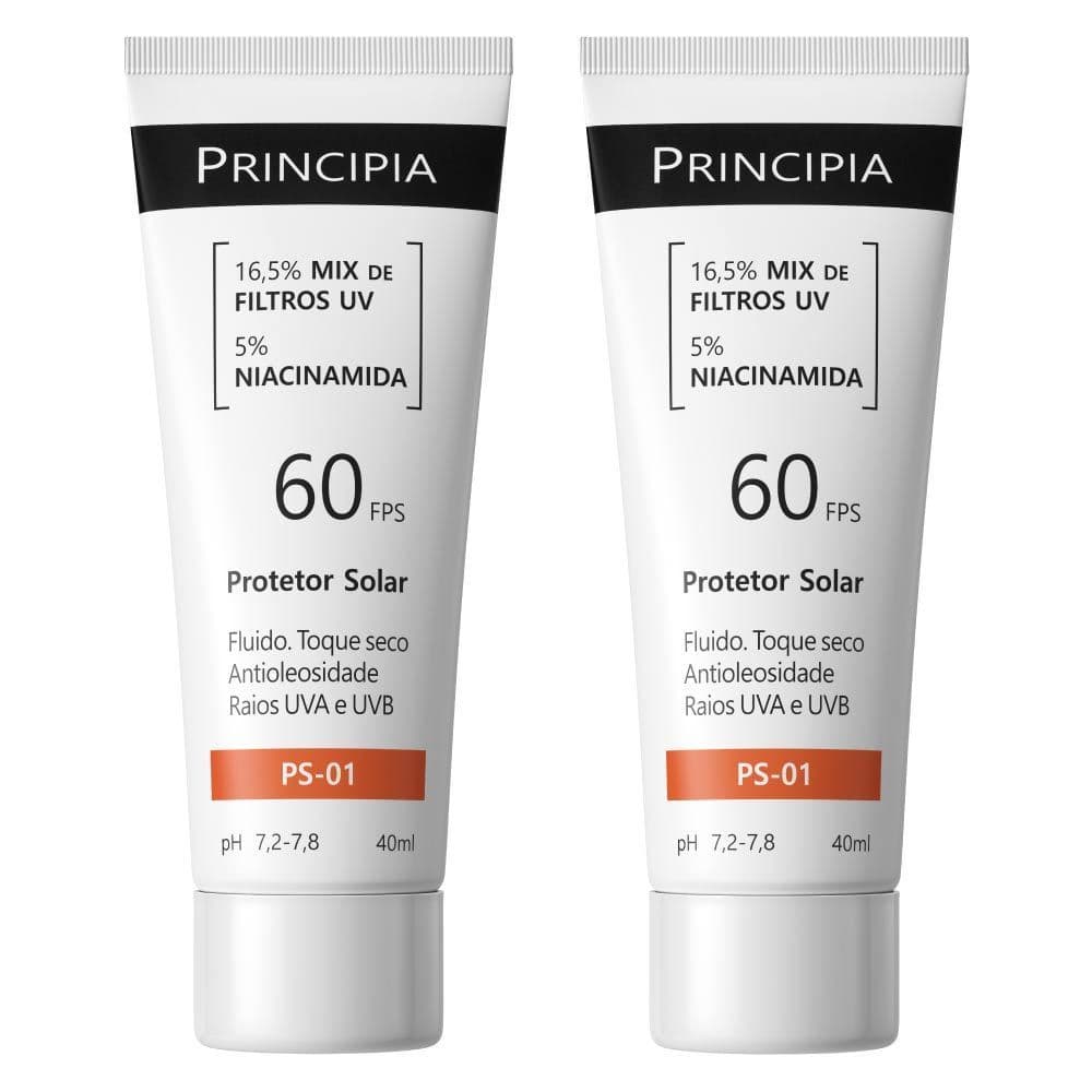 Principia Duo c/ 2 Protetores Solares Faciais - PS-01 FPS 60 protetor solar facial