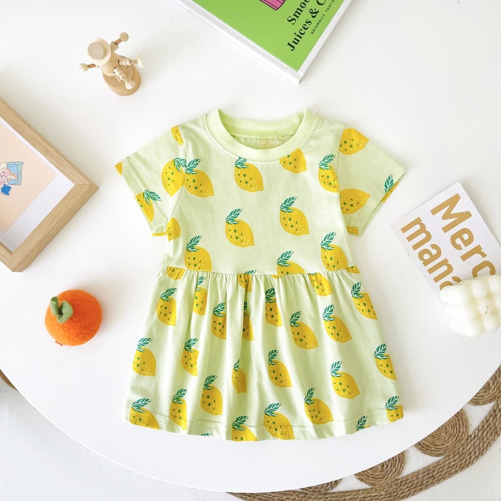 Algodão puro roupas de bebê menina saia infantil moda bebê roupas infantis impresso vestido de menina verão versão corea