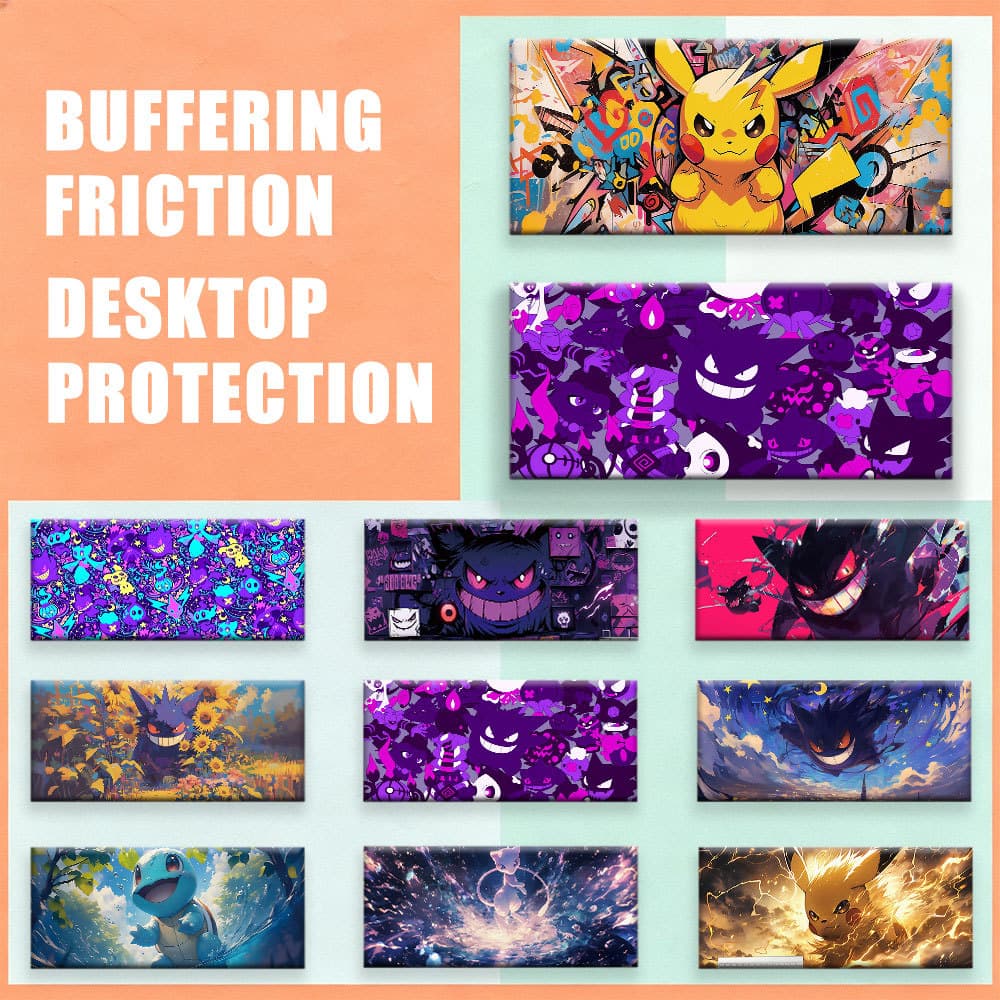 Grande Pokemon Gengar Vermelho Grafite Gaming Mouse Pad Base Antiderrapante De Alta Precisão PC Notebook Gamers