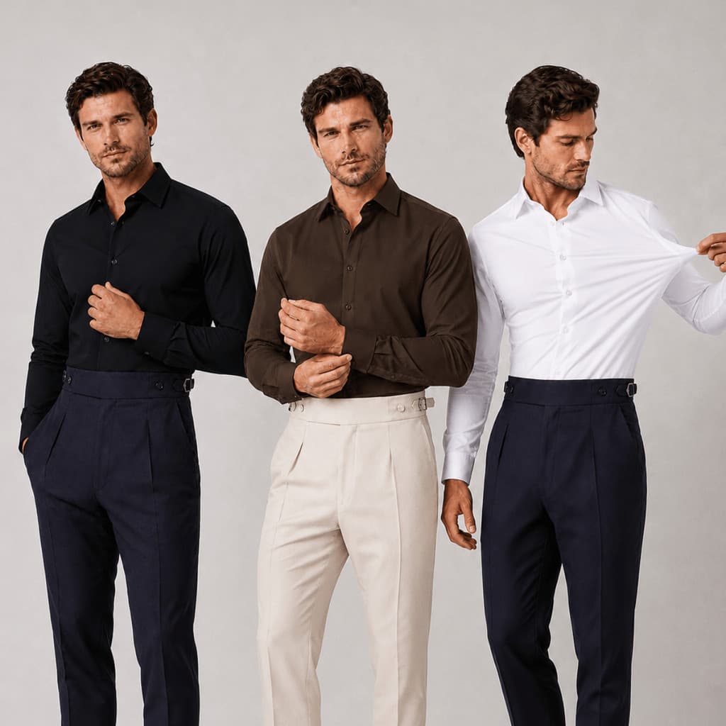 Kit 3 Camisa Social Slim Tecnologica Não Amassa e Estica Masculina Manga Longa Elegante Para Trabalho Escritório Casual