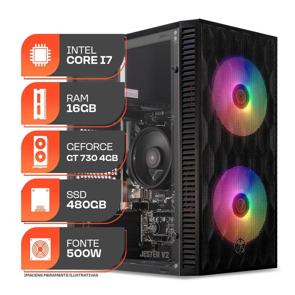 PC Gamer Forge, Intel Core i7, GT 730 4GB, 16GB DE RAM, SSD 480GB, 500W