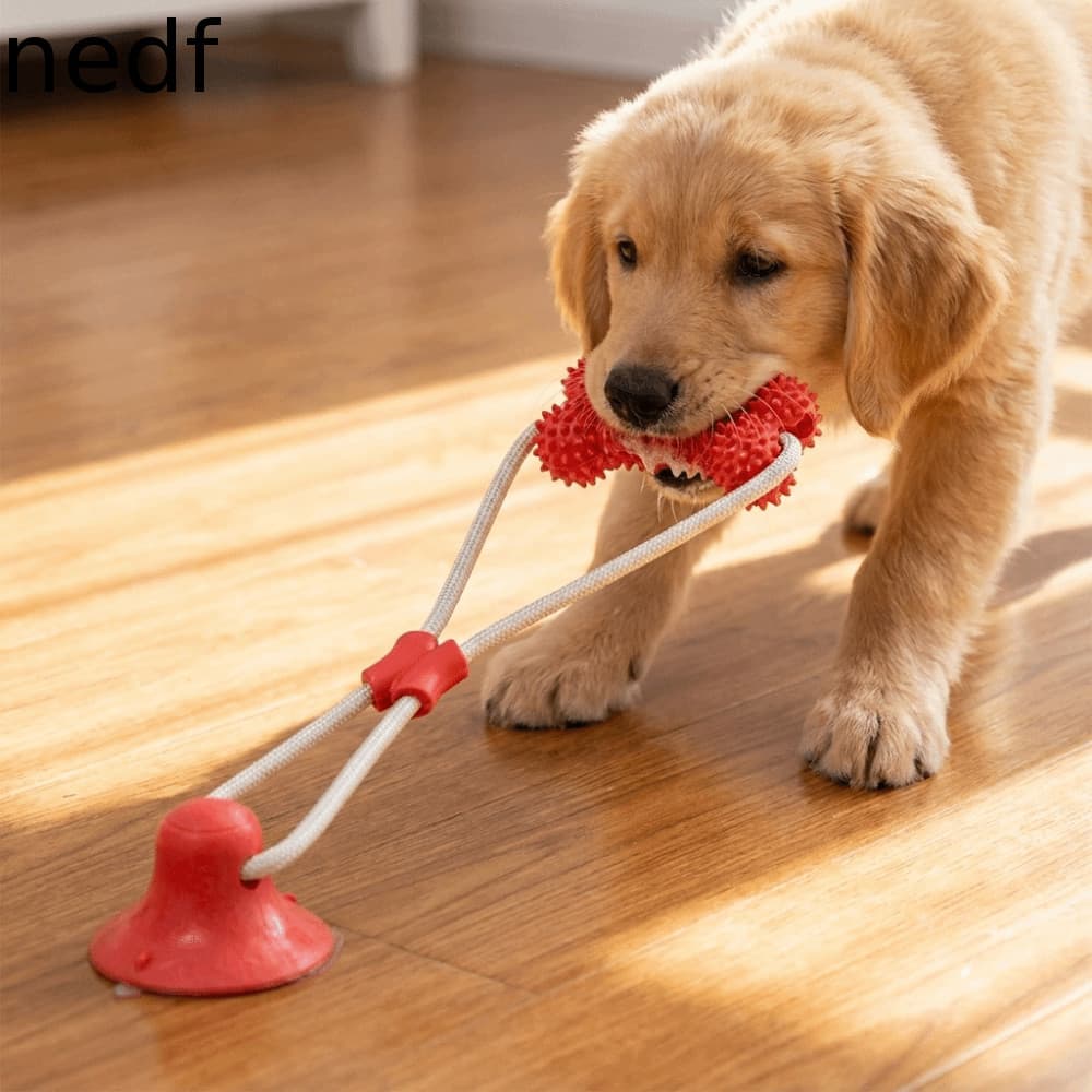 NEDFS Brinquedo De Mastigar Para Cachorro , Elástico Moagem De Dentes De Com Ventosa , Brinquedos Interativos Animais De