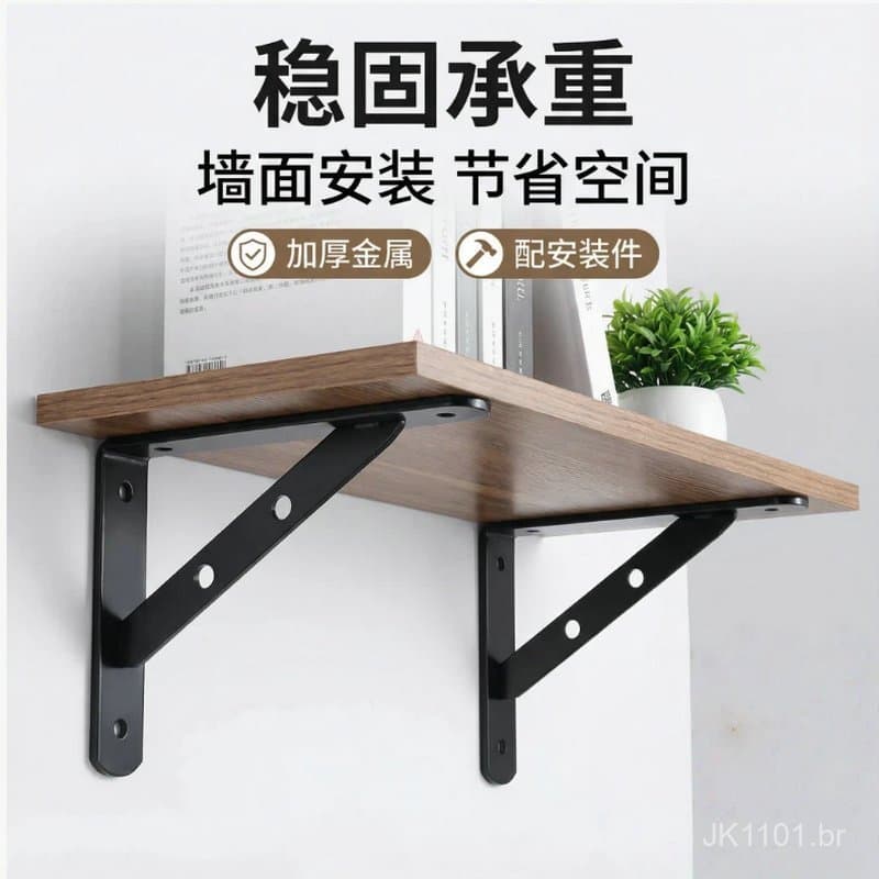 Suporte triangular de mármore espesso para prateleira de parede de ferro, suporte fixo de carga montado na parede H0FX