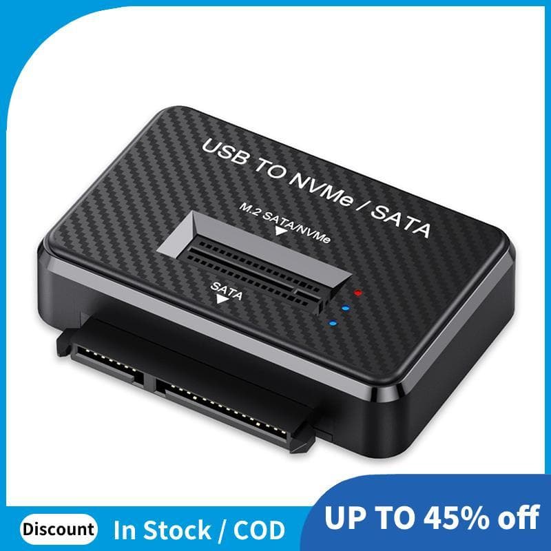 Leitor De Unidade De Estado Sólido M . 2 NVMe/SATA 2 Em 1 Dock Externo SSD Cartão Gabinete