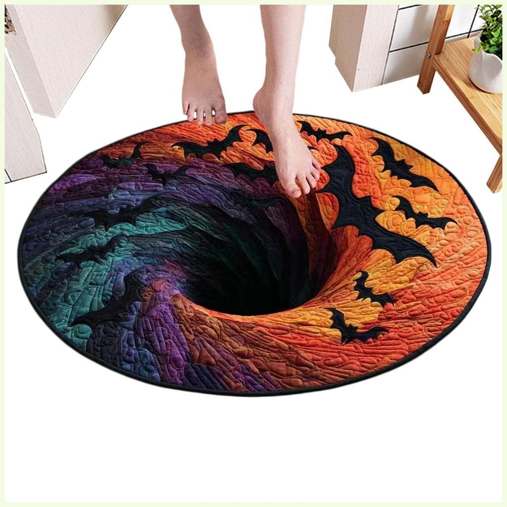 Tapete De Banho De Halloween Antiderrapante Acolchoado Redondo Capacho Tapetes Para Quarto Sala De Estar Entrada Casa na