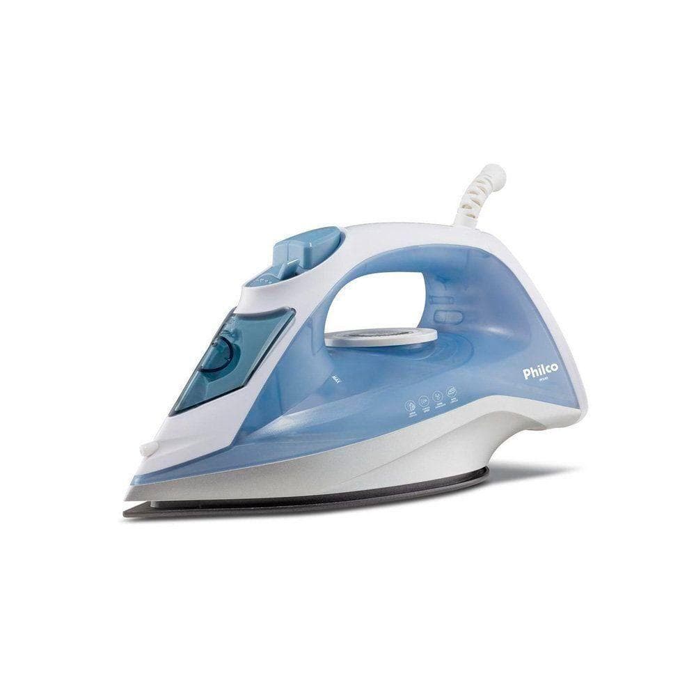 Ferro a Vapor Philco PFV40 1200W com Base Antiaderente Azul e Branco 110V