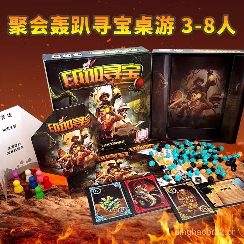 Jogo de Tabuleiro Caça ao Tesouro Inca: Explorando Tesouros Antigos - Um Divertido Jogo de Festa para Adultos e Famílias