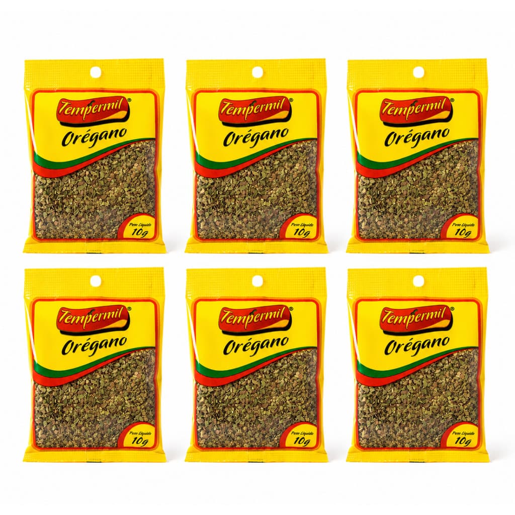 Kit 6 Temperos Orégano 10g Tempermil para Pizza Massas Carnes e Molhos