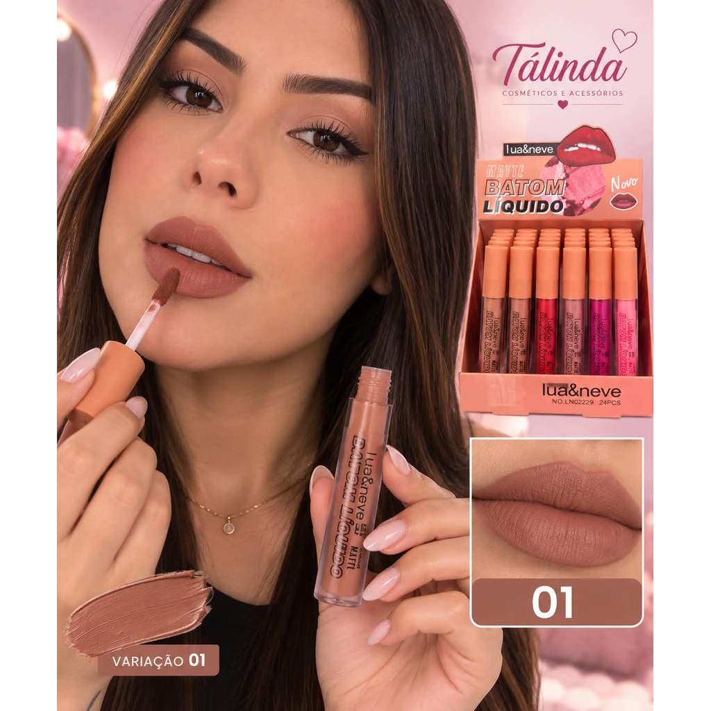 Batom Líquido Matte Lua&Neve Alta Pigmentação Acabamento Aveludado – LN02229