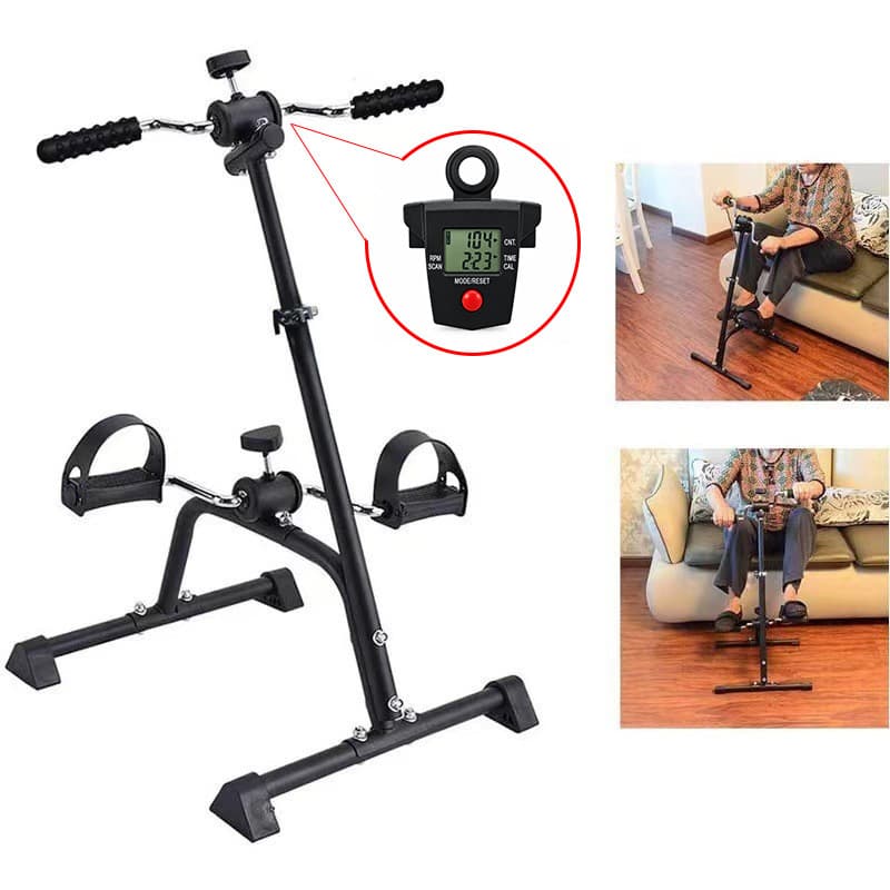 Mini Bike Ergométrica Fisioterapia Pernas e Braços, Cicloergômetro Pedalinho com Monitor LCD para Casa