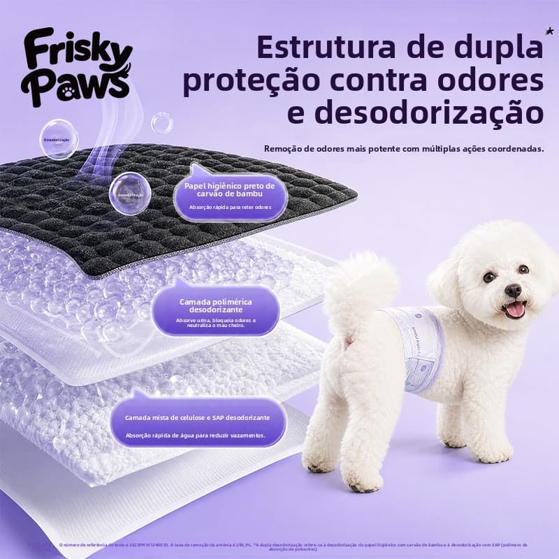 [Fraldas para cães] Fraldas descartáveis para cães com carvão de bambu desodorizante, fraldas fisiológicas para cadelas,