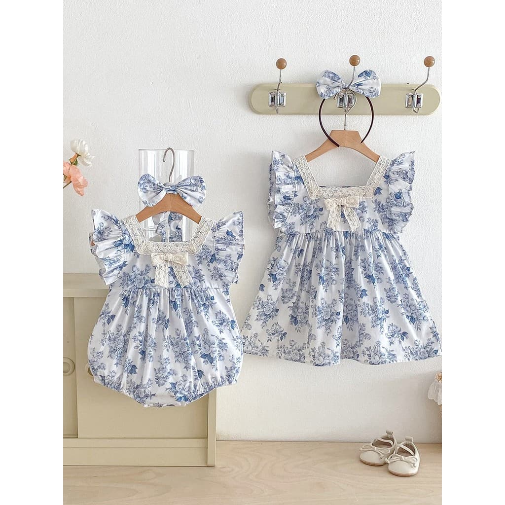 Irmãs roupas um grande um pequeno roupas de bebê 2026 verão bebê menina doce bebê vestido de uma peça meninas vestido de