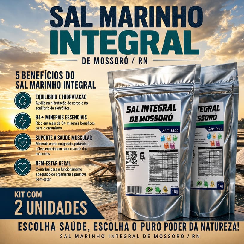Sal Moído Integral - Sem Iodo 2un x1kg = 2kg