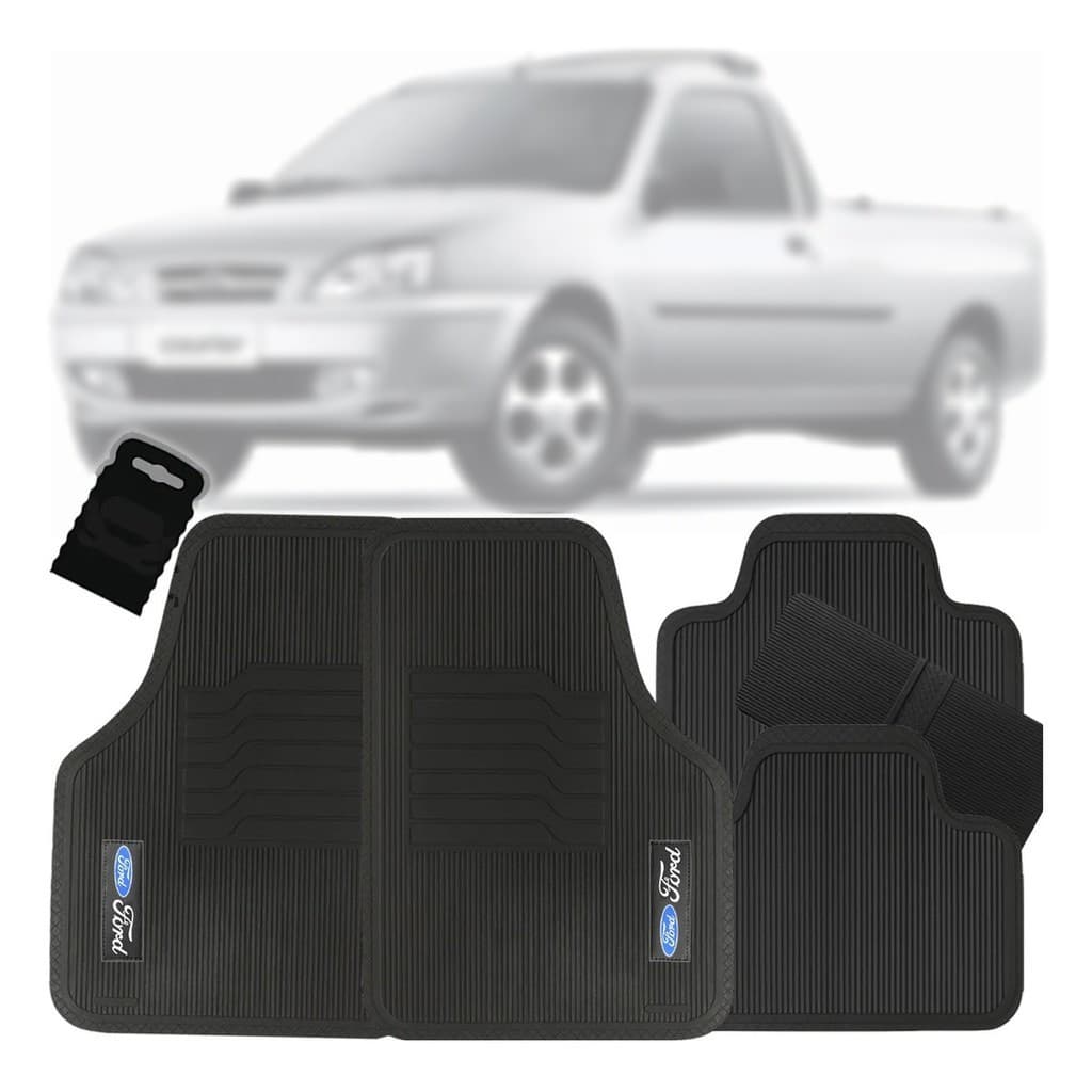 Tapete Automotivo Universal Borracha Courier 2005 2006 2007 2008 2009 2010 2011 2012 2013