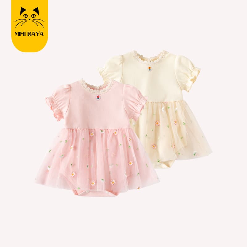 Roupas de bebê roupas de verão bebê recém-nascido menina macacão mês inteiro cem dias estilo fino vestido de bebê macacã