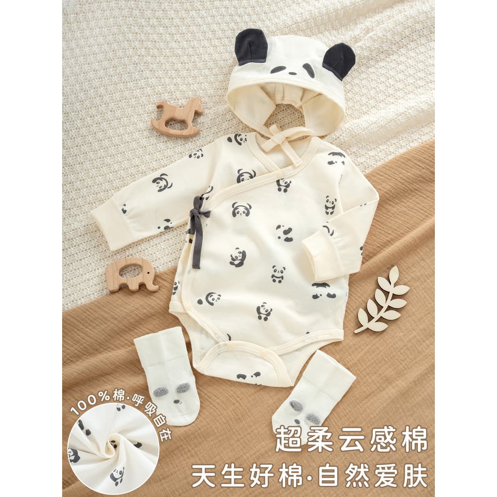 Bebê recém-nascido de manga comprida roupas de bebê menino menina bebê puro algodão classe um início do outono inverno B
